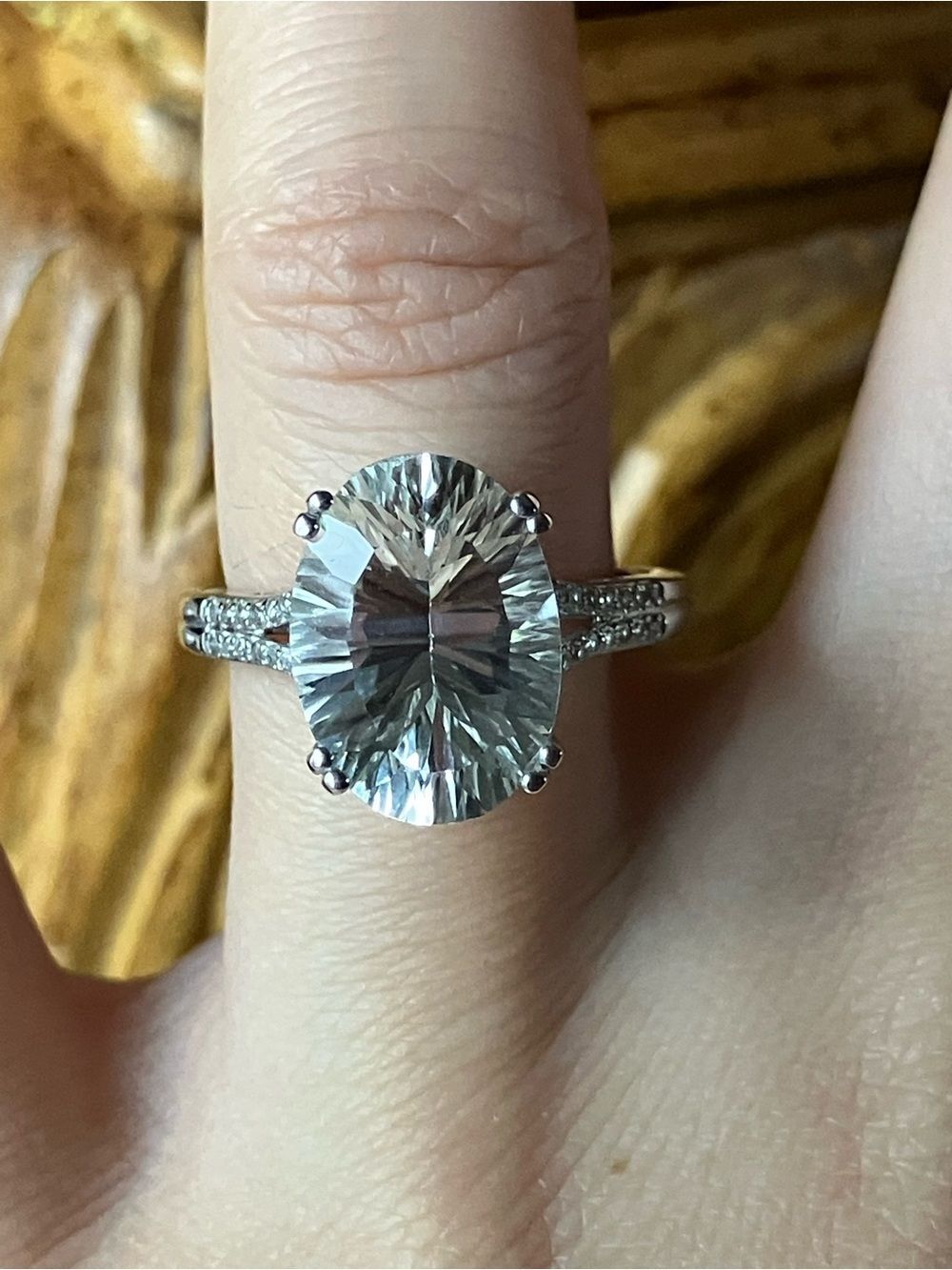 Natural White Topaz Sterling Silver Ring Size 7